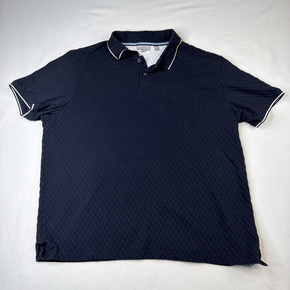 Ted Baker Other - Ted Baker Men's Polo Shirt XL Navy Textured Short Sleeve Cotton Casual